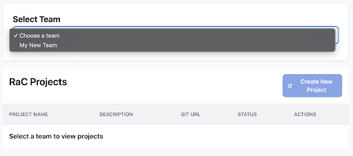 Create Project Button