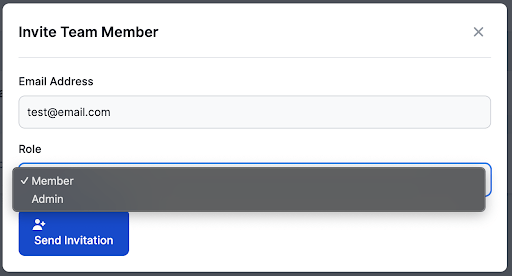 Invite Member Dialog
