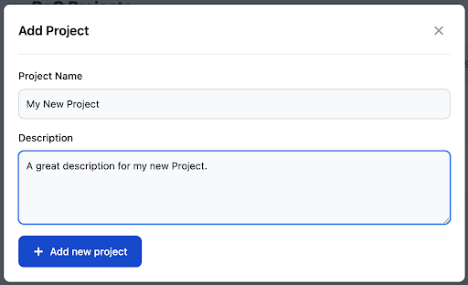 New Project Form