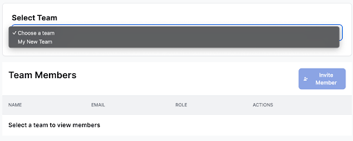 Team Members Screen
